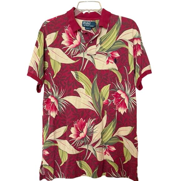 Vintage Polo Ralph Lauren floral Hawaiian Tropical Hibiscus pulloever L large